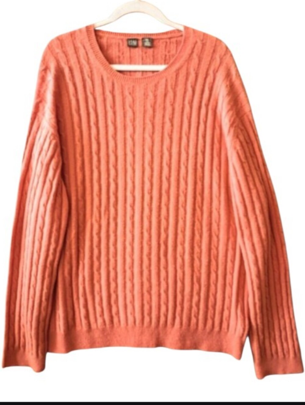 SFA Cashmere 100% Cable Knit Crew Neck Sweater sz XXL
